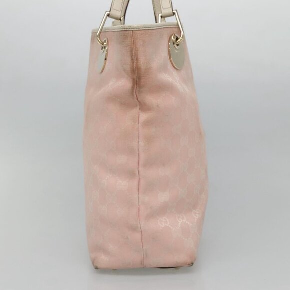 GUCCI GG Canvas Tote Bag Gold Pink 120836 Auth am7877 - Picture 3 of 14
